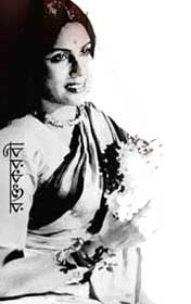 শম্ভু মিত্র নির্দেশিত রক্তকরবী নাটকে নন্দিনীর ভূমিকায় তৃপ্তি মিত্র